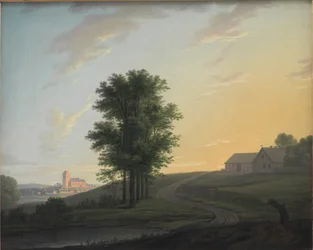 Paisagem noturna perto de Gentofte, ao norte de Copenhague