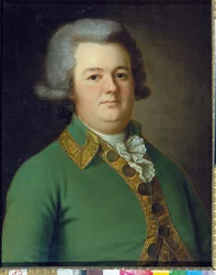 Retrato de Vasily Ivanovich Likhachev (?). Peinture de Ermolay Dementyevich Kamezhenkov (1760-1818), huile sur toile