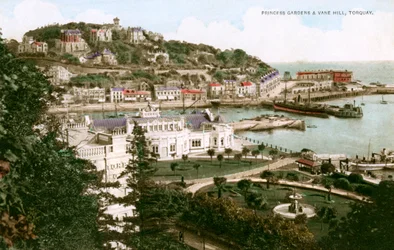 Princess Gardens e Vane Hill, Torquay, Devon, início do século XX.