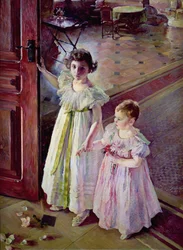 Rapariguinhas num Interior