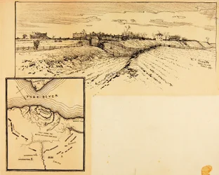 Aspeto atual da entrincheiramento britânico, Yorktown