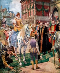 Rainha Elizabeth que abre a troca real em 1570, c1920.