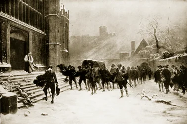 O funeral de Charles I, 8 de fevereiro de 1649, ilustração da "Hutchinson&39;s Story ofthe British Nation", c.1923