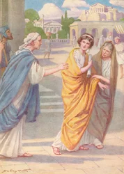 Verginius deixou sua linda filha Verginia aos cuidados de sua enfermeira, c1912, 1912