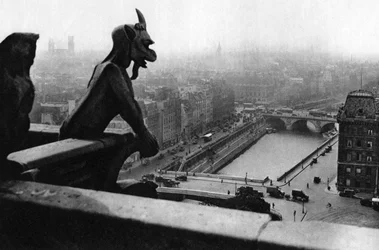 O rio Sena, visto de uma torre de Notre Dame, Paris, 1931.