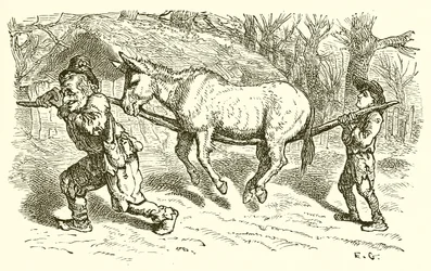 O velho homem, seu filho e o burro