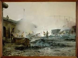 A fábrica de gás de Courcelles (pintura sobre tela)