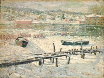Harlem River in Winter, c.1907 (óleo sobre tela)