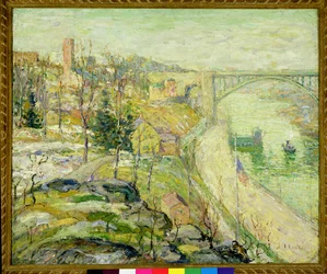 Washington Bridge, Nova York, c.1915-25 (óleo sobre tela)