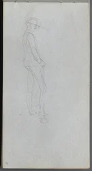 Caderno de desenho, página 11: Figura no perfil.
