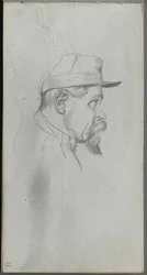 Sketchbook, página 13: Busto de um homem de perfil