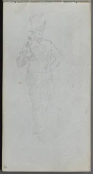 Caderno de desenho, página 15: Estudo de um soldado.