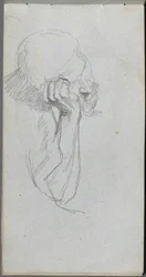 Caderno de desenho, página 16: Figura melancólica.