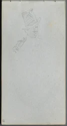 Sketchbook, página 17: Busto de um homem com cartola