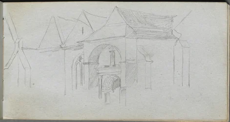 Caderno de desenho, página 22: Estudo de arquitetura.