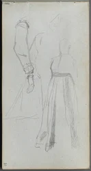 Caderno de desenho, página 31: Estudo de figuras.