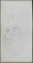 Caderno de desenho, página 32: Estudo de figuras.