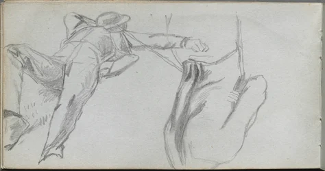 Sketchbook, página 58: Figura reclinada e Figura por trás