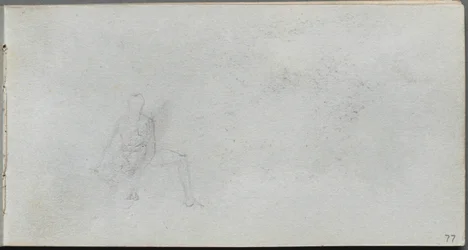 Caderno de desenho, página 77: Estudo de figuras.