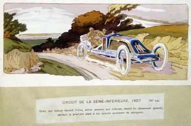 Circuit de la Seine-Inèrieure, Szisz de carro Renault Frères, ficou em primeiro lugar nas bancadas, em segundo na classificação geral, perdendo o 1º lugar a apenas seis minutos do vencedor