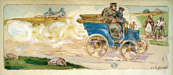Paris-Bordeaux: Sr. Levassor em um Panhard 4 CV & Levassor