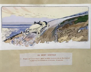 Corrida: em Mont Ventoux - desenho de Ernest Montaut (1878-1909).