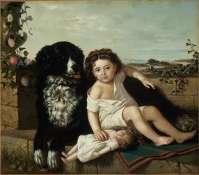 Retrato de uma menina com um cachorro, 1879