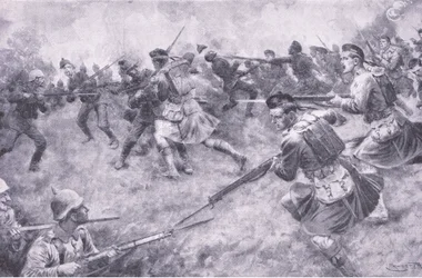 Carente galante do London Scottish, de História da Grande Guerra Vol. 3 publicado por Waverley Book Co Limited, c.1920