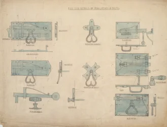 Designs para Travas e Parafusos de Ferro, c.1905-15 (lápis e wc no papel)