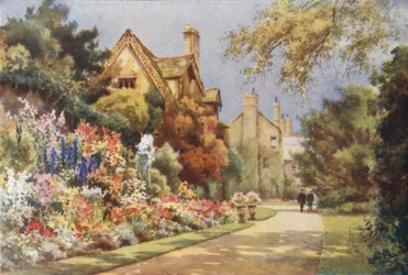 The Cottages, Worcester College Gardens (cor litho)