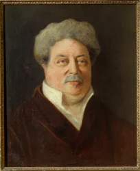 Retrato de Alexandre Dumas Pere (1802-1870) Pintura de Ernestine Philippain (século XIX) 1860 Villers Cotterets. Museu Alexandre Dumas