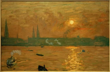 Vista da ponte Lombardsbrücke para o Binnenalster