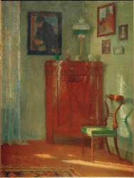 Interior com armário de canto