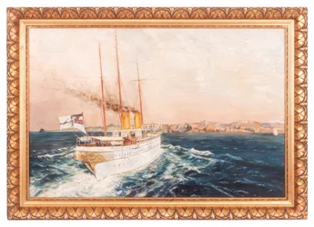 Iate imperial SMS Hohenzollern ao largo da costa da Noruega
