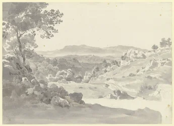 Vista de Olevano com os montes Volscos