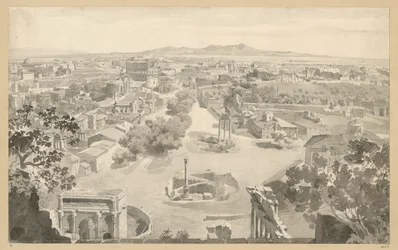 Vista noroeste de Roma a partir da torre do Capitólio