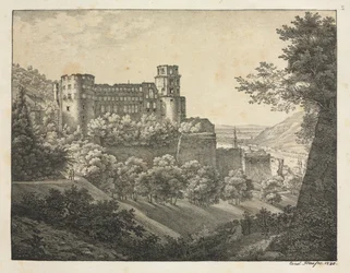 Seis vistas do castelo de Heidelberg: em direção ao nordeste
