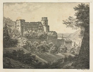 Seis vistas do castelo de Heidelberg: rumo ao nordeste, 1820.