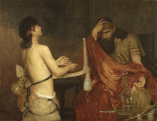 David et Saul - David e Saul, de Josefhson, Ernst (1851-1906). Óleo sobre tela