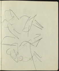 Página de Dançarinos e Artistas de um Sketchbook, c. 1911.