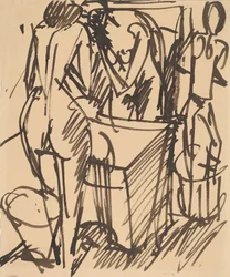 Nu com um espelho, diante de um lavatório, 1908-1910.