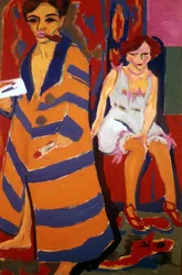 Auto-retrato com uma modelo, 1907