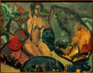 ELKirchner, banhista entre pedras