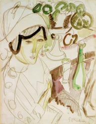 Mulher com chapéu redondo (Erna)