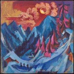 Alemão: Wintermondlandschaft Paisagem de inverno ao luar