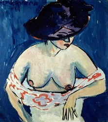 Mulher semi-nua com um chapéu, 1911