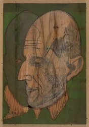 Cabeça do Dr. Bauer, xilogravura a cores I