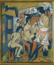Nus no estúdio (óleo sobre tela)