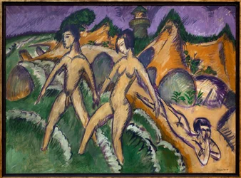 Sobre o mar. Pintura de Ernst Ludwig Kirchner (1880-1938), Oil On Canvas