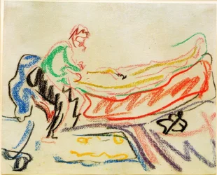 Casal em canapé (Erich Heckel e modelo)